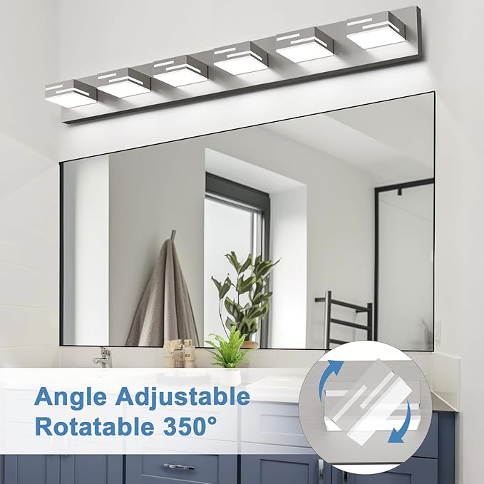 LED Modern Bathroom Vanity Light Fixtures, 6-Light 40-inch Dimmable Brushed - Image 5