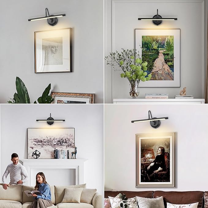 JOOSENLUX Modern Wall Lights Battery Operated Black Wireless Picture Lights - Image 2