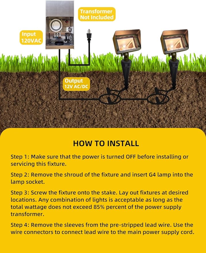 COLOER Brass Rectangular Flood Lights 6 Pack - Image 6