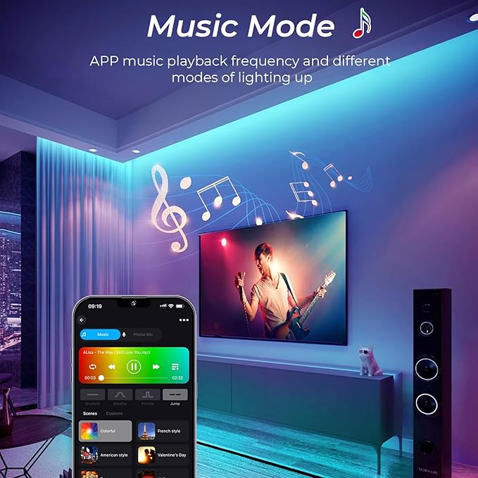 INDARUN RGB COB Led Light Strip 32.8ft, 24V Color Changing Led Strip Lights - Image 4