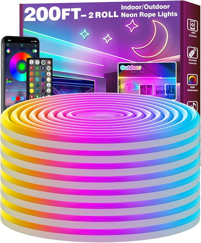 FBZ 200Ft Led Rope Lights, Flexible Neon Lights Control by Unknown