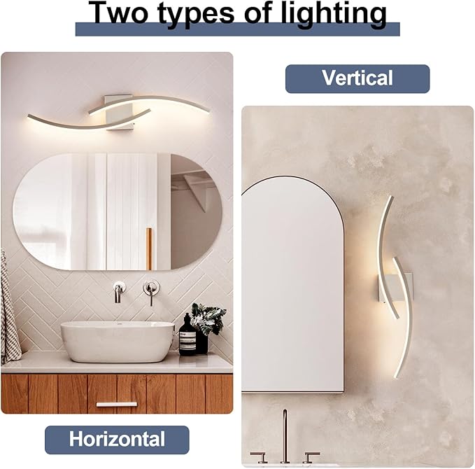 31.5 inch Modern Bathroom Vanity Light Brushed Nickel Lights Fixtures Dimmable - Image 9