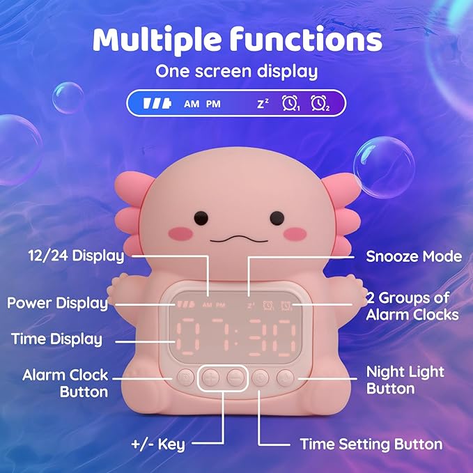 Axolotl Alarm Clock with Night Light - Image 9