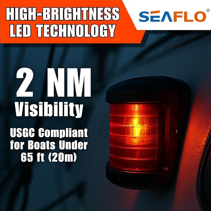 SEAFLO 11 Series Mini Sized LED Red Port Navigation Light – 12V, IP67 Waterproof - Image 4