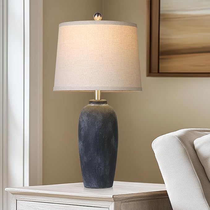25“ Jar Table Lamps Set of 2, Ceramic Bedside Lamps - Image 7
