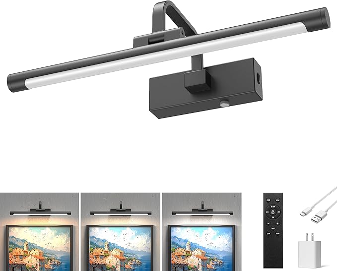 URSOLA Picture Lights for Wall, 5200mAh Battery Operated Picture Frame Light by URSOLAYourHomeSolar