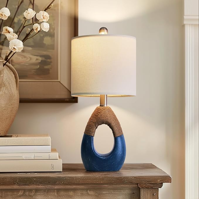 OYEARS 19" Table Lamp for Living Room, Boho Lamp for Bedroom, Bedside for by OYEARS