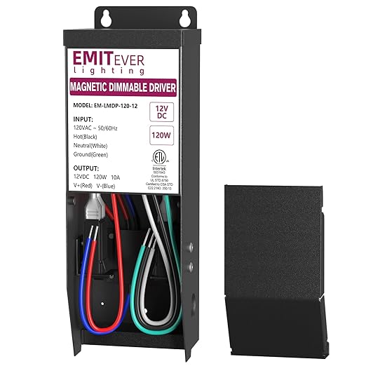 EMITEVER 120W Magnetic Dimmable LED Drvier, 12V Transformer Magnetic Power by EMITEVER