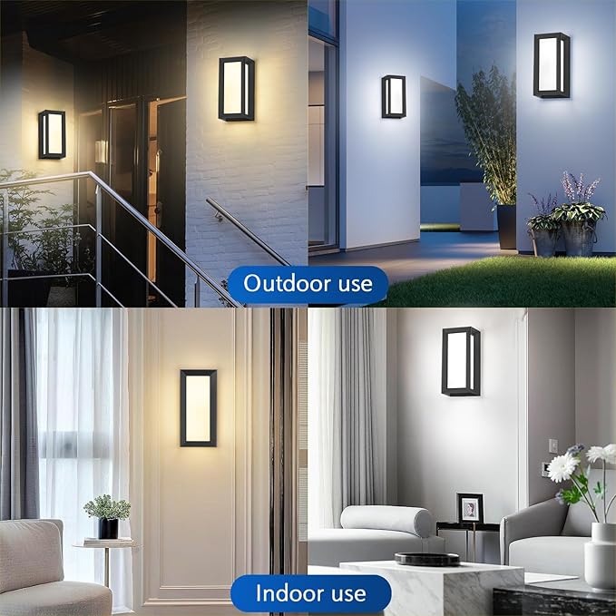 Outdoor Light Fixtures Wall Mount 2 Pack, 3 Colors & Dimmable, Exterior Wall - Image 6