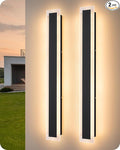 EDISHINE Upgraded 2 Pack 39.4" Modern Outdoor Wall Light Exterior, Led Linear by EDISHINE