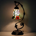 Tiffany Lamp Stained Glass Desk Reading Bedside Light, Metal Leaf Table Lamp by ANYONGLU
