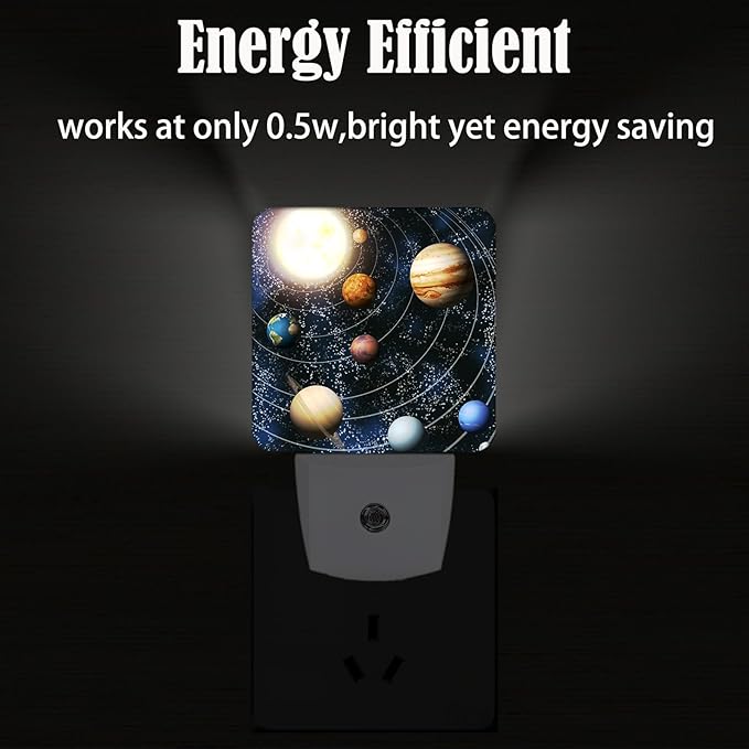 Solar System Planets Night Light, Plug-in Nightlights Auto Sensor Night Lamp - Image 4