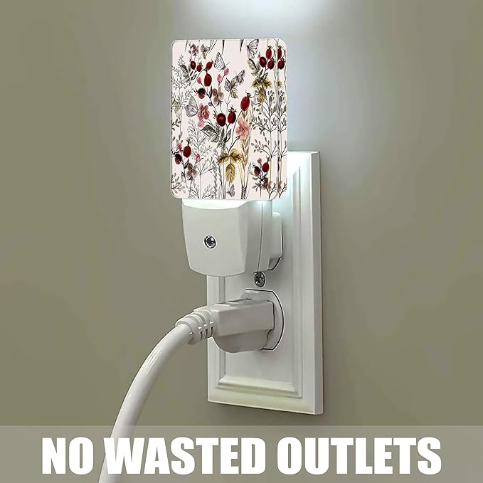 Vintage Flower Night Light, Butterfly Plug into Wall - Image 4