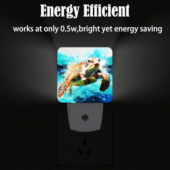 Sea Turtle Night Light, Plug-in Nightlights Auto Sensor Night Lamp Dusk-to-Dawn - Image 4