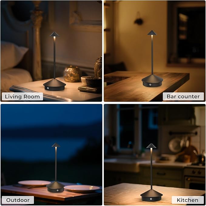 2 Pack Cordless Table Lamp, 6000mAh Rechargeable Battery Operated Desk Lamp - Image 7