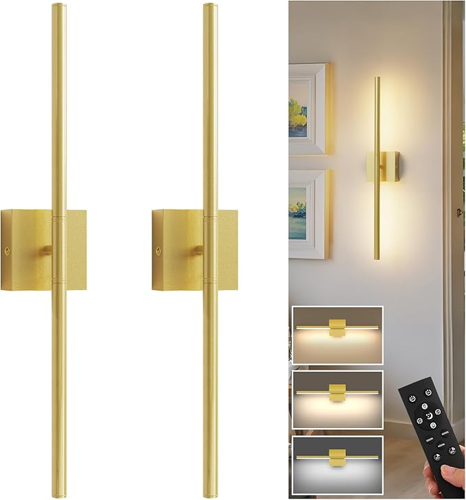 L LOHAS LED Battery Operated Wall Sconces Set of 2, Battery Wall Sconce 10000mAh by LLOHASLED