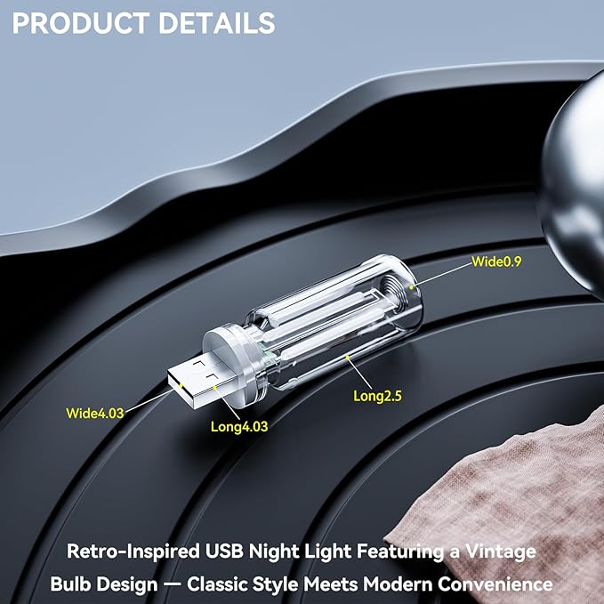 4 PCS USB Night Light Bulb, Portable Plug-in Retro Car Interior Ambient Lights - Image 6