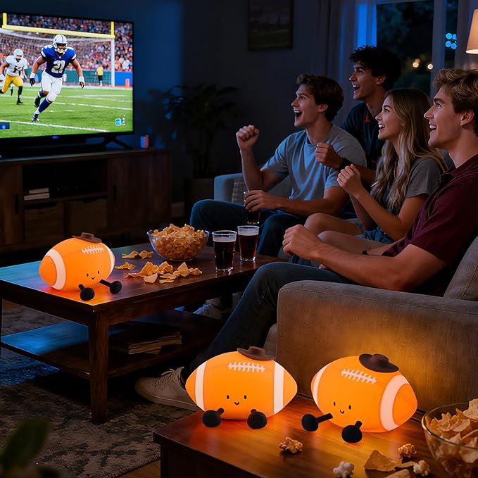 YISUN Football Night Light, Soft Silicone Nursery Night Lamp, Rechargeable - Image 9