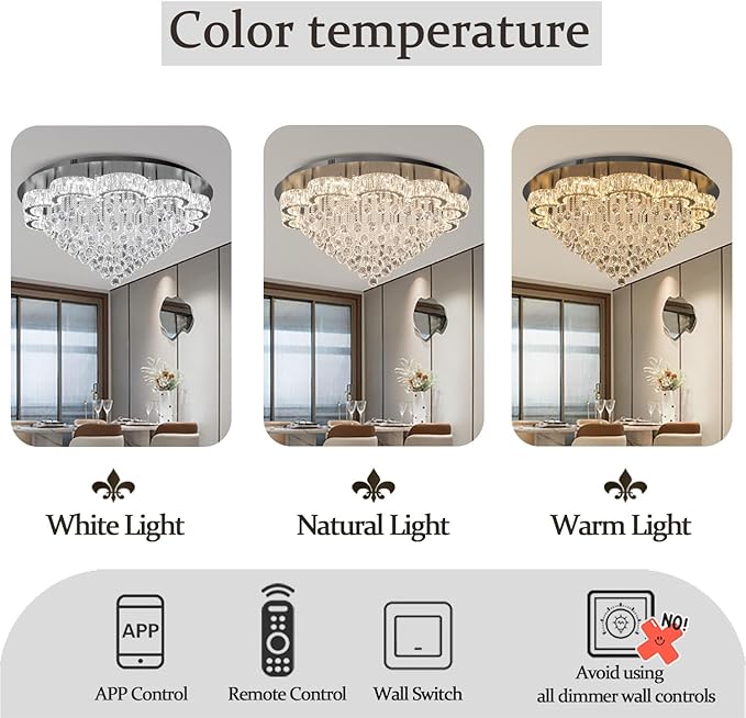 Flashing God 40inches Modern Crystal Chandelier - Image 4