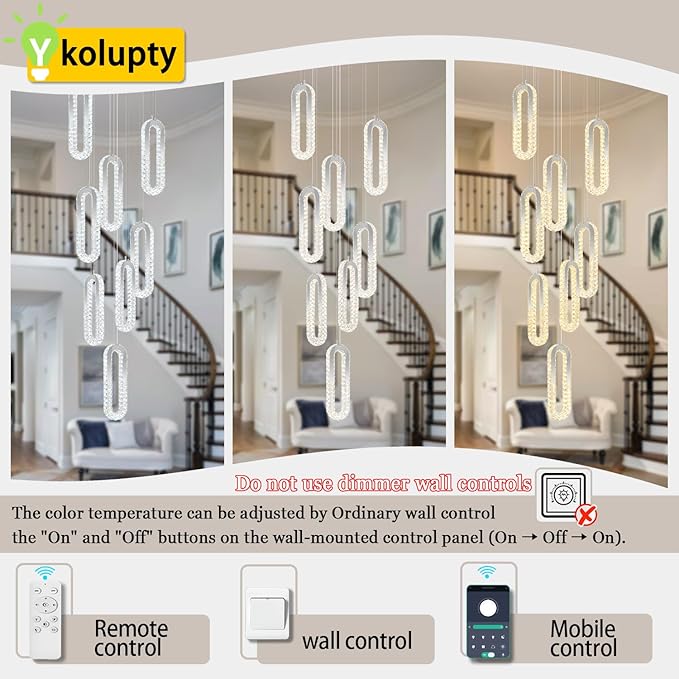 Modern Crystal Chandelier Adjustable 8 Rings Chandelier - Image 5