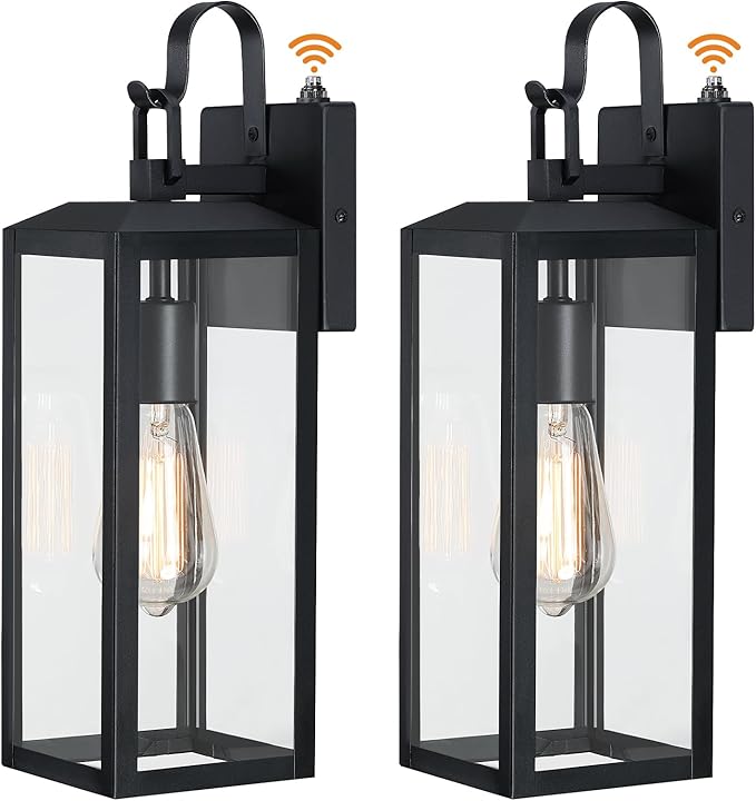 16'' Large Dusk to Dawn Outdoor Lighting 2 Packs, Modern Outdoor Lanterns - Image 9