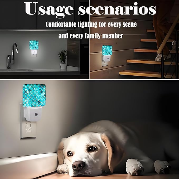 Turquoise Blue Night Light, Plug Into Wall Decor - Image 6