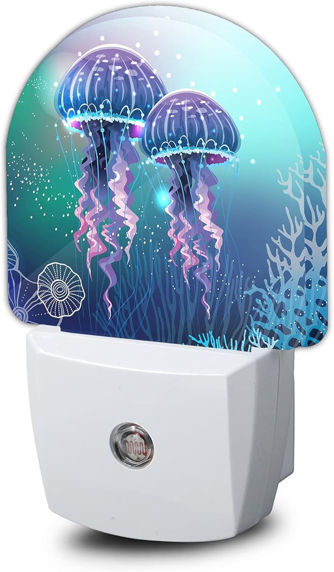 Jellyfish Night Light, Night Lights Plug into Wall, Dusk to Dawn Sensor LED by AOWULA