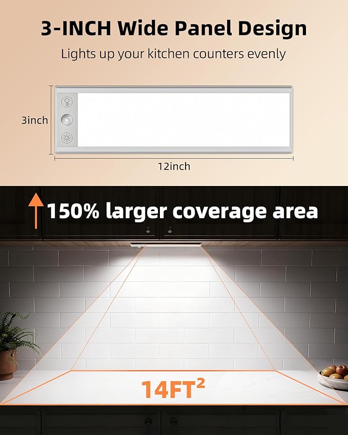 EZVALO 200LM Super Bright Under Cabinet Lighting Wireless, 5000mAh Rechargeable - Image 2