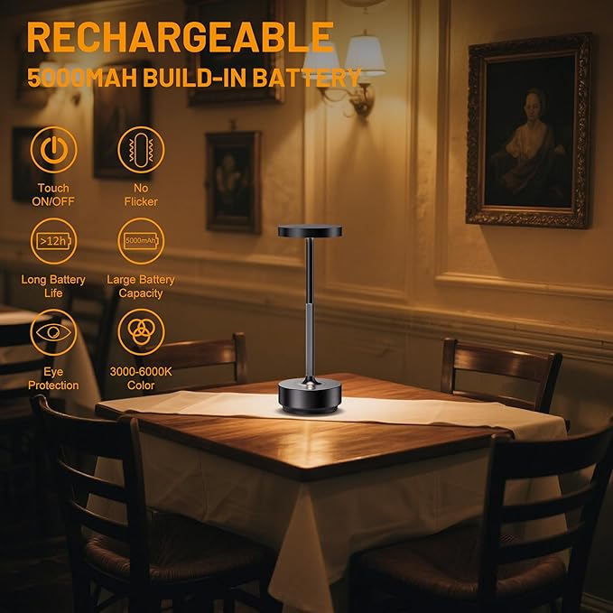 SAKRINGT Rechargeable Cordless Table Lamp - Image 8