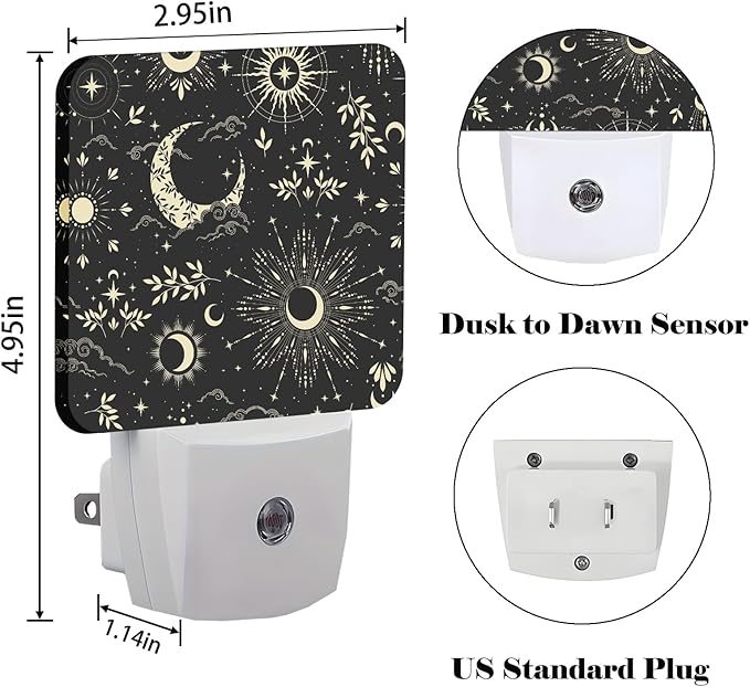 Moon and Sun Night Light, Plug-in Night Lights - Image 2
