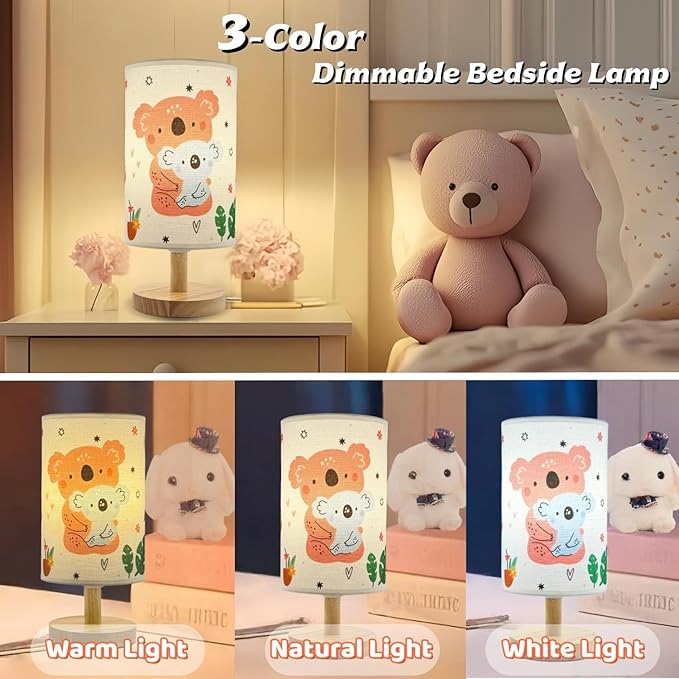 Kids Table Lamp for Girls Bedroom Nightstand Lamps, Christmas Gift for - Image 3
