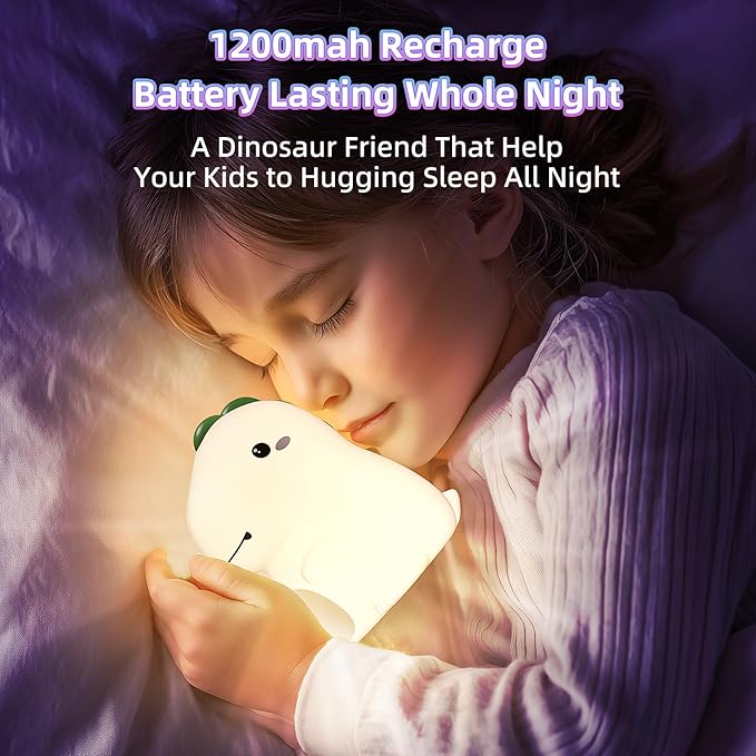 Dinosaur Night Light for Boys, Dino Lamp Silicone Light, 16 Color Nightlight - Image 6