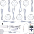 Curio Display Cabinet Light Kit, Small Round Under Counter LED Puck Lights by Meigour