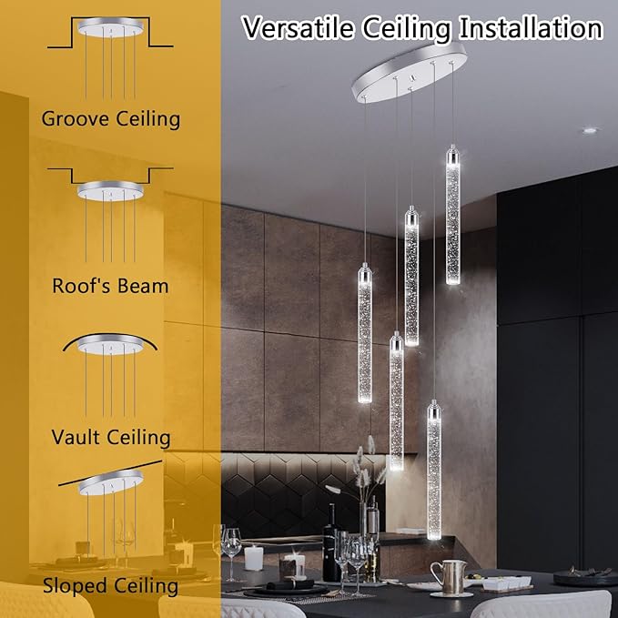 5 Light Mini Chandelier LED Pendant Lighting - Image 4