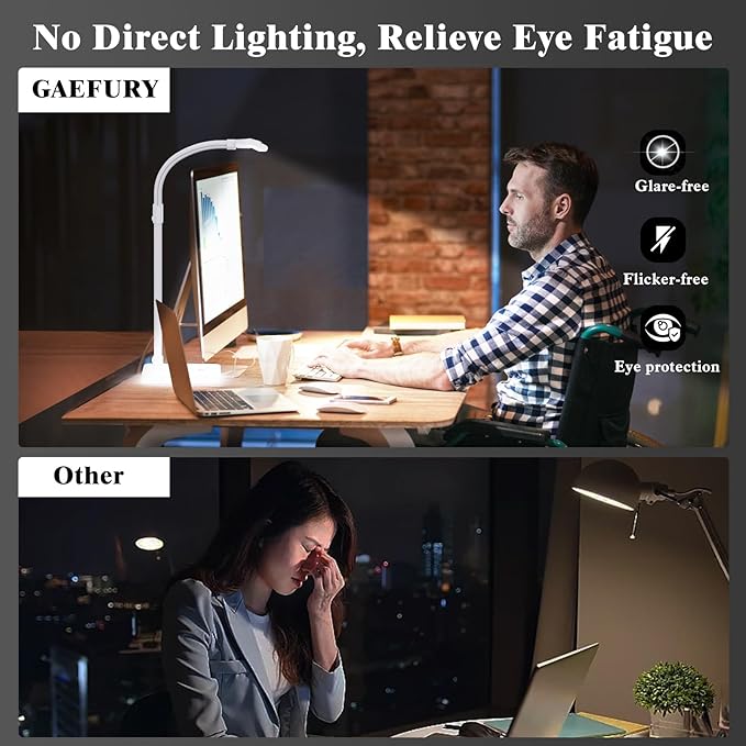 LED Desk Lamp for Home Office, 24W Bright Desk Lamp - Image 4