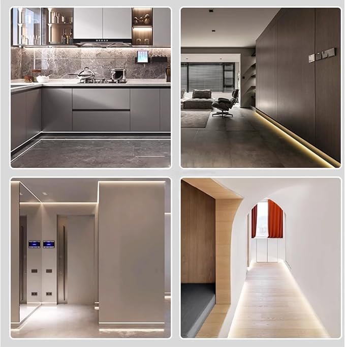 24 Pack LED Aluminum Metal Baseboard Trim 80 x 2500mm 3.15” x 8.2’ Total 196.8 - Image 7