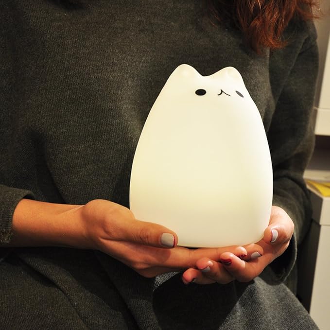 WoneNice Cute Kitty Night Light, Rechargeable Silicone Cute Lamp - Image 5