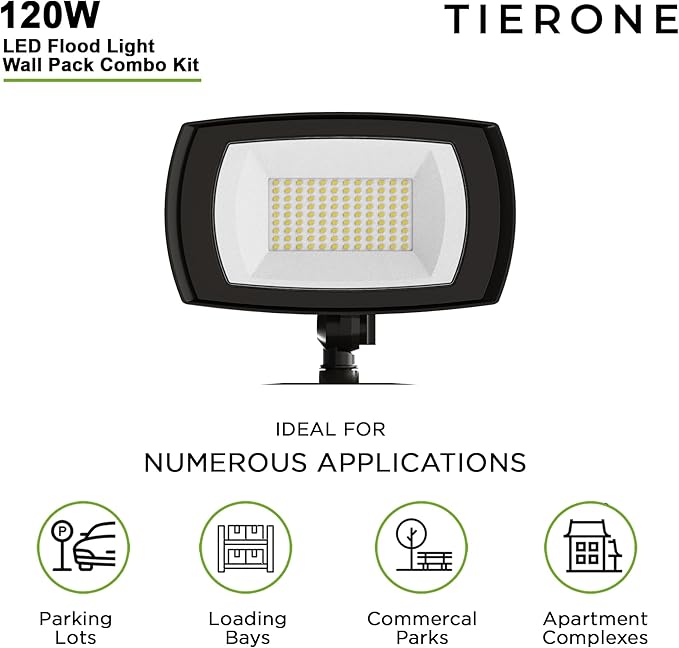 LED Outdoor Flood Light with Dusk to Dawn Photocell 120W Outdoor Security Light - Image 4