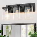 3-Light Bathroom Lighting Fixtures over Mirror, Matte Black Vanity Lights by OUVR