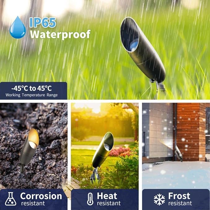 Gardenreet Outdoor Cast Brass Spot Flood Light - 12V LED Accent Uplighting - Image 3