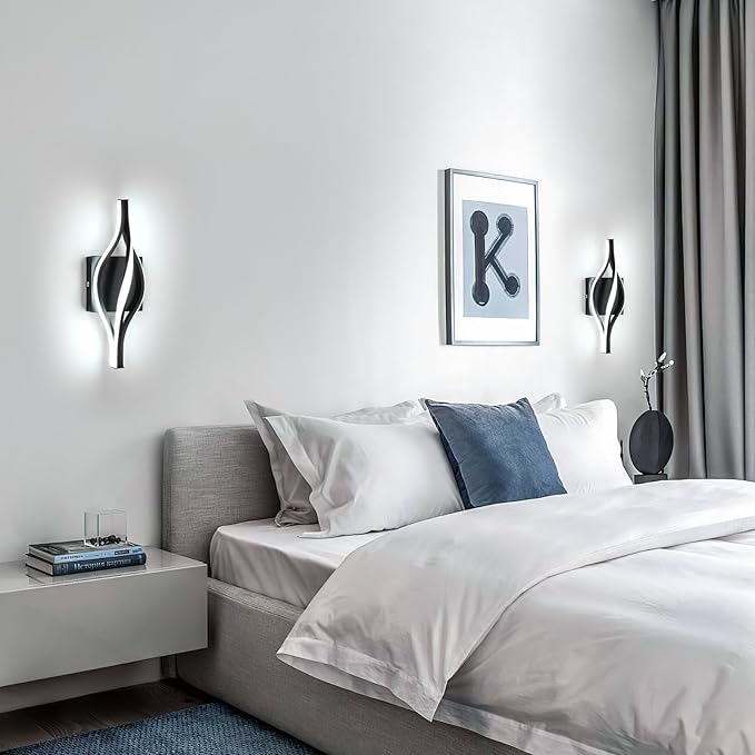 DELIPOP Modern Wall Sconces, Spiral LED Wall Sconce Lighting, 6500K Cool White - Image 5