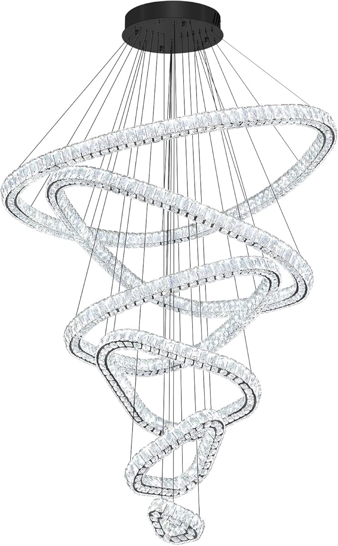 Flashing God Modern 6 Ring Crystal Chandeliers - Image 9