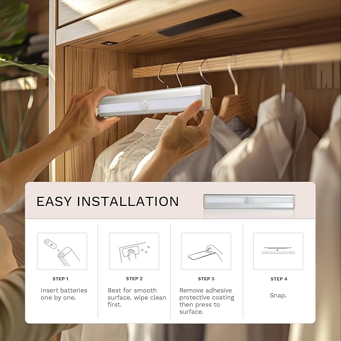 6 Pack LED Motion Sensor Lights, 10 LED Closet Battery Operated Lights - Image 6