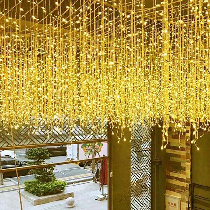 LED Icicle Christmas Lights, 16.4FT 112 LEDs Extendable Curtain 8 Modes Twinkle - Image 7