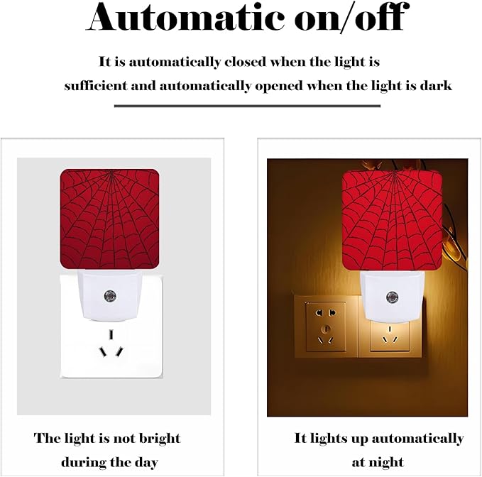 Red Spider Web Night Light, Plug Into Wall Decor - Image 3