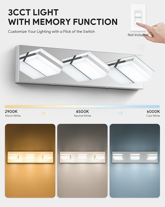 VONLUCE Bathroom Vanity Light Fixture, 3-Light Modern LED Vanity Lights - Image 2