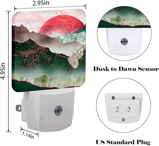Abstract Mountains Night Light, Plug Into Wall Decor - Image 2