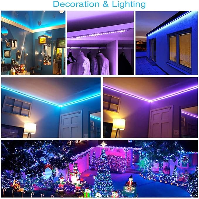 DAYBETTER LED Lights 65.6ft, 5050 RGB Led Strip Lights Flexible Color Changing - Image 4