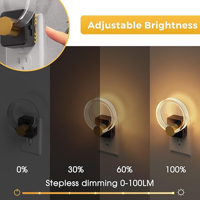 L LOHAS LED Night Lights Plug into Wall, 2 Pack Plug in Night Lights - Image 3