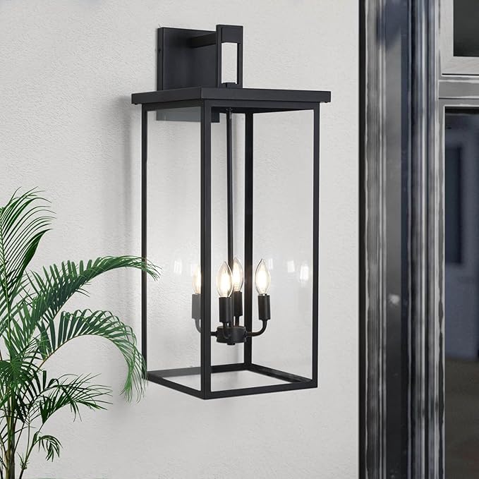 tewei 26IN Large Size Outdoor Wall Lantern Exterior Waterproof Wall Sconce - Image 8